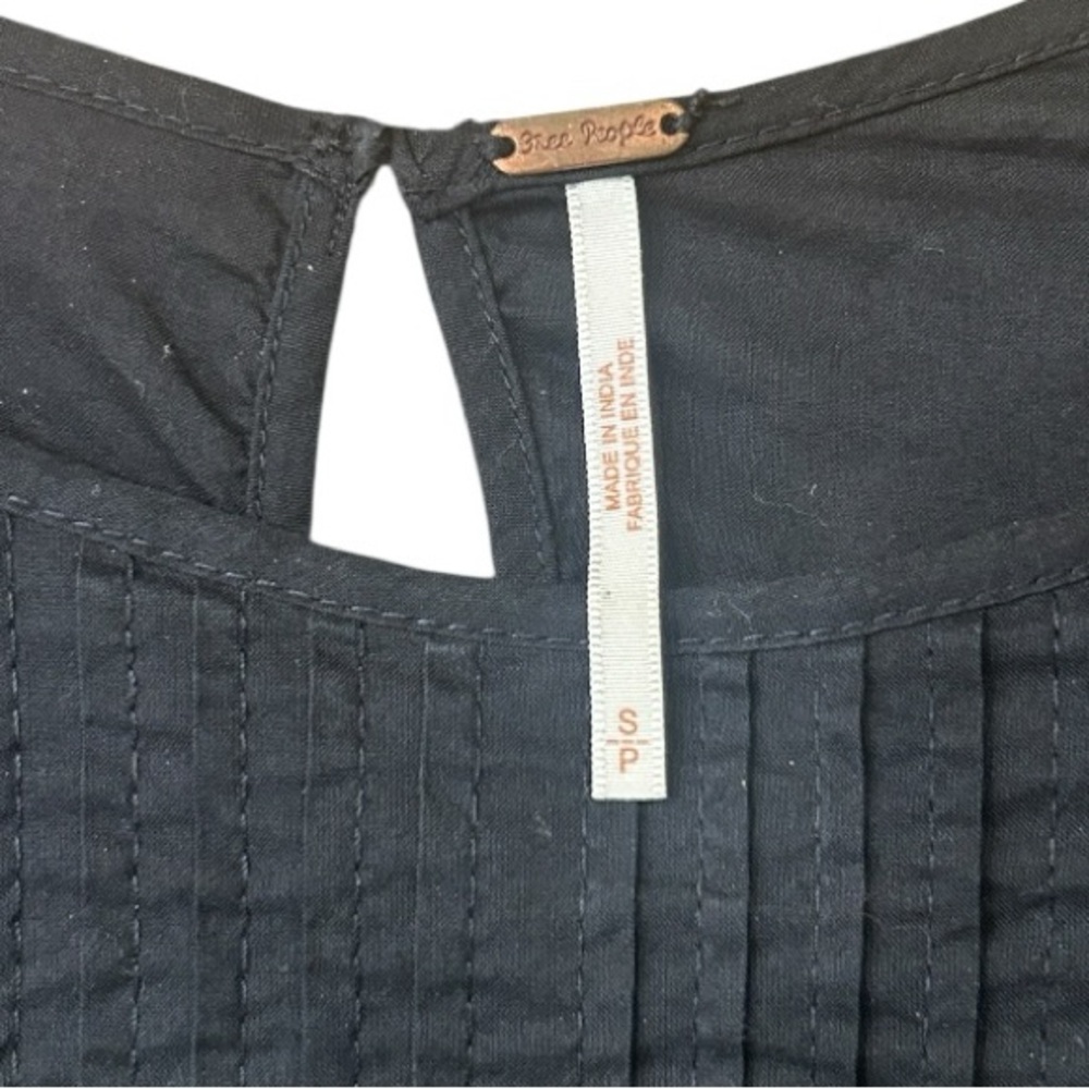 Free People Pavlo Embroidered Ruffle Mini Dress Black Women’s  Size Small - Picture 4 of 14